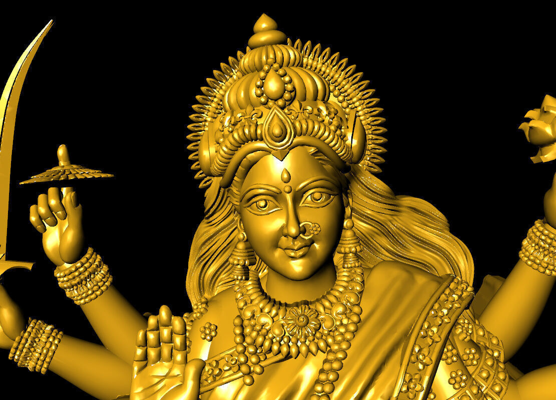 Sherawali maa pendent 3D print model_9