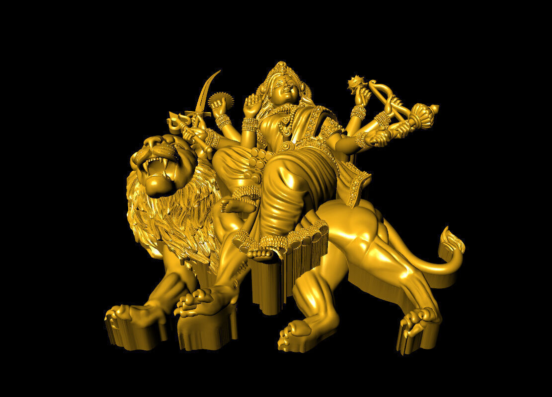 Sherawali maa pendent 3D print model_3