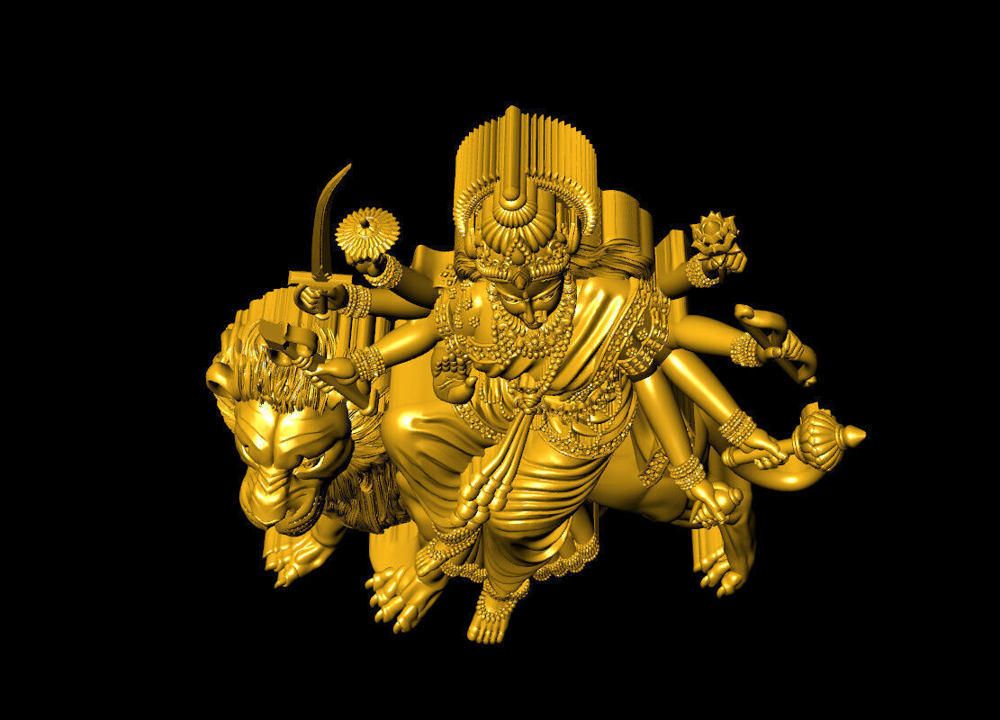 Sherawali maa pendent 3D print model_7