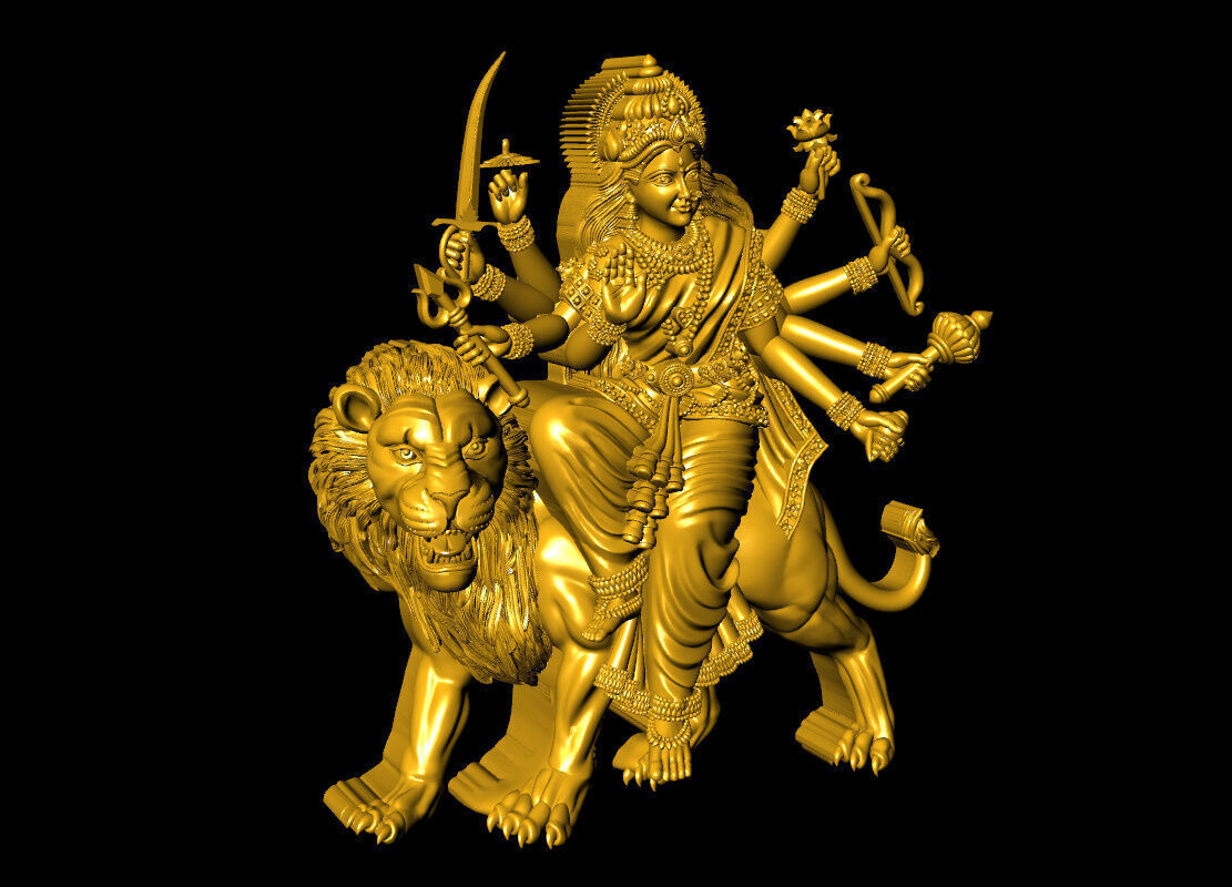 Sherawali maa pendent 3D print model_6