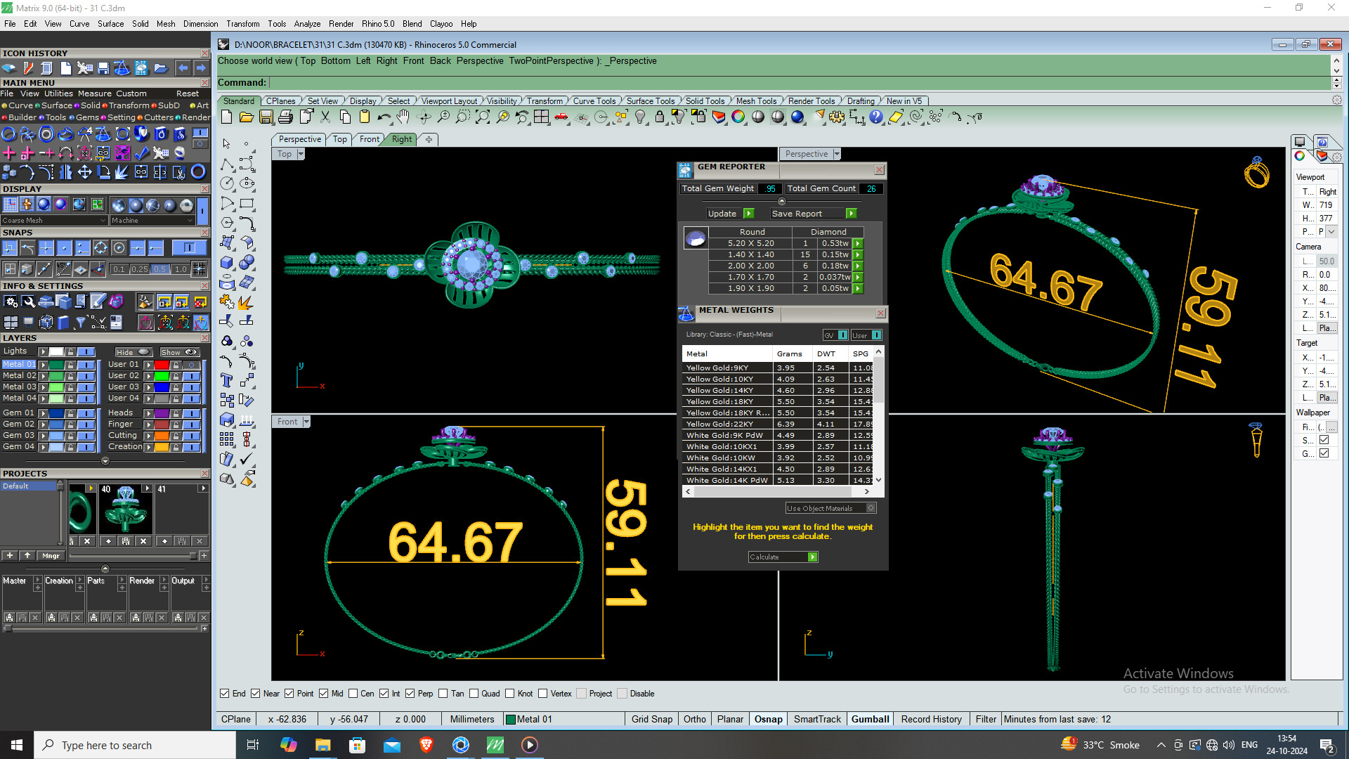 BRACELET DIAMOND -CAD-031 3D model_18