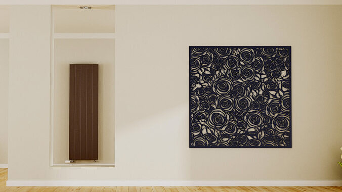 Halftone wall sticker Rose 3D print model
