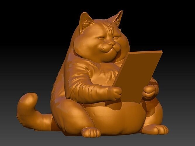 Fat Cat phone holder  3D print model