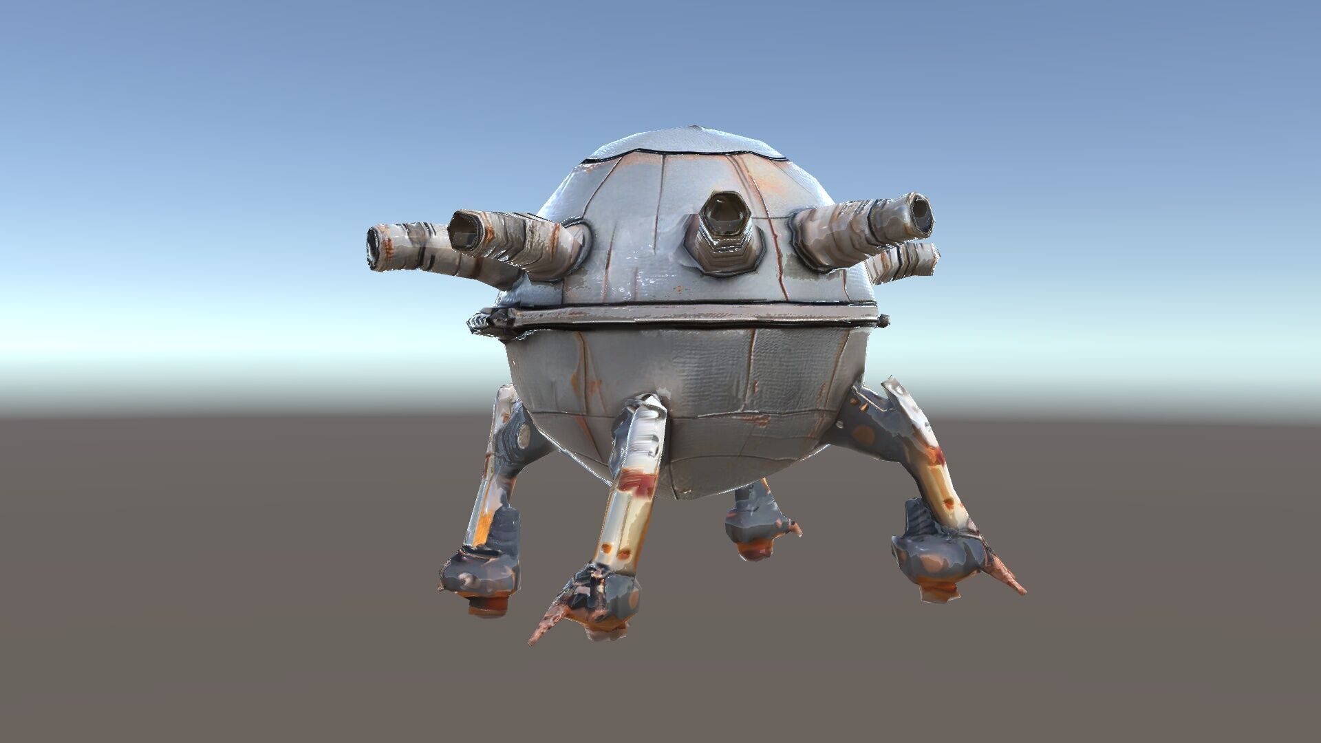Steampunk Robot Walker model pack with retro design Low-poly 3D model_36