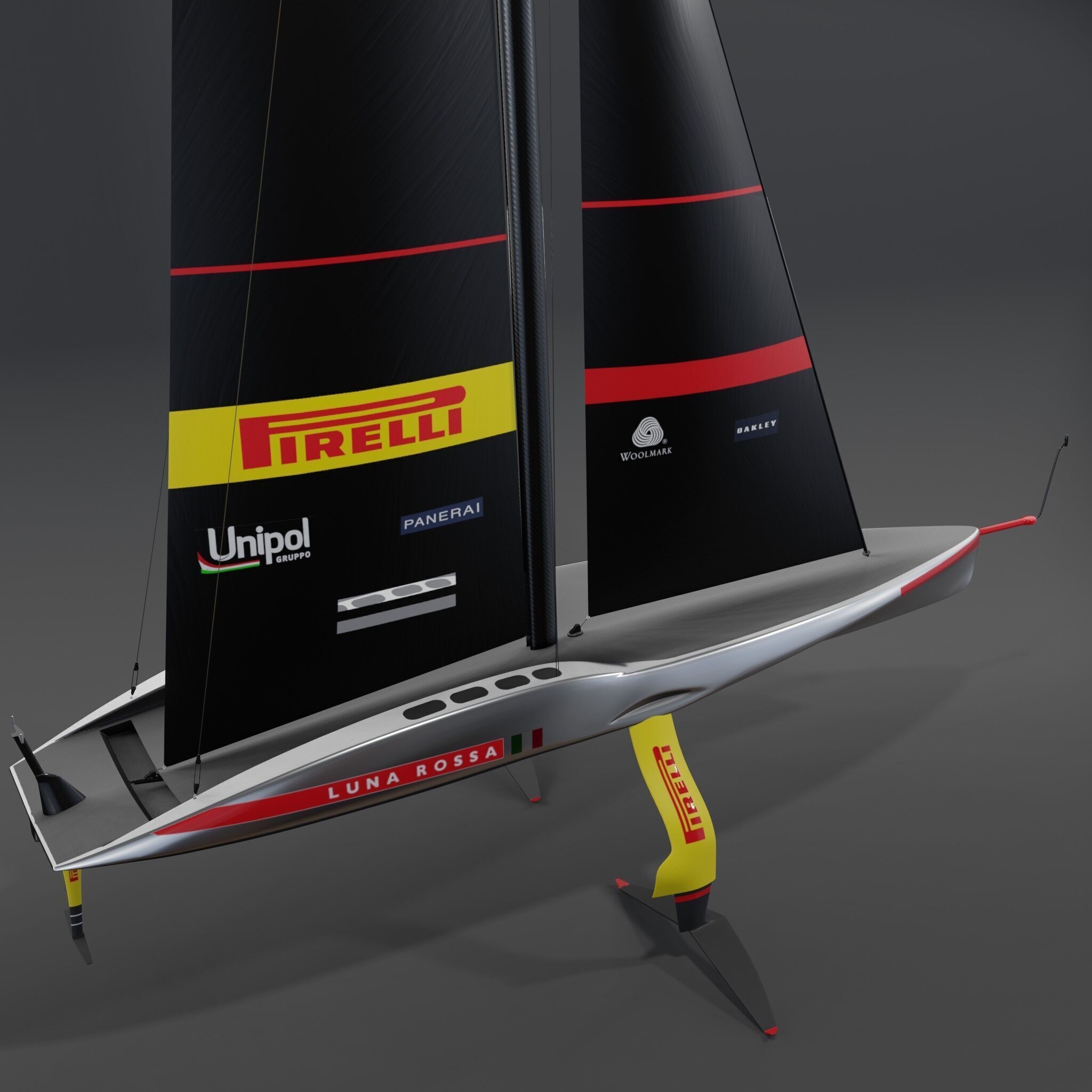 AC75 America Cup race yacht 3D model hydrofoil IMOCA 3D model_3