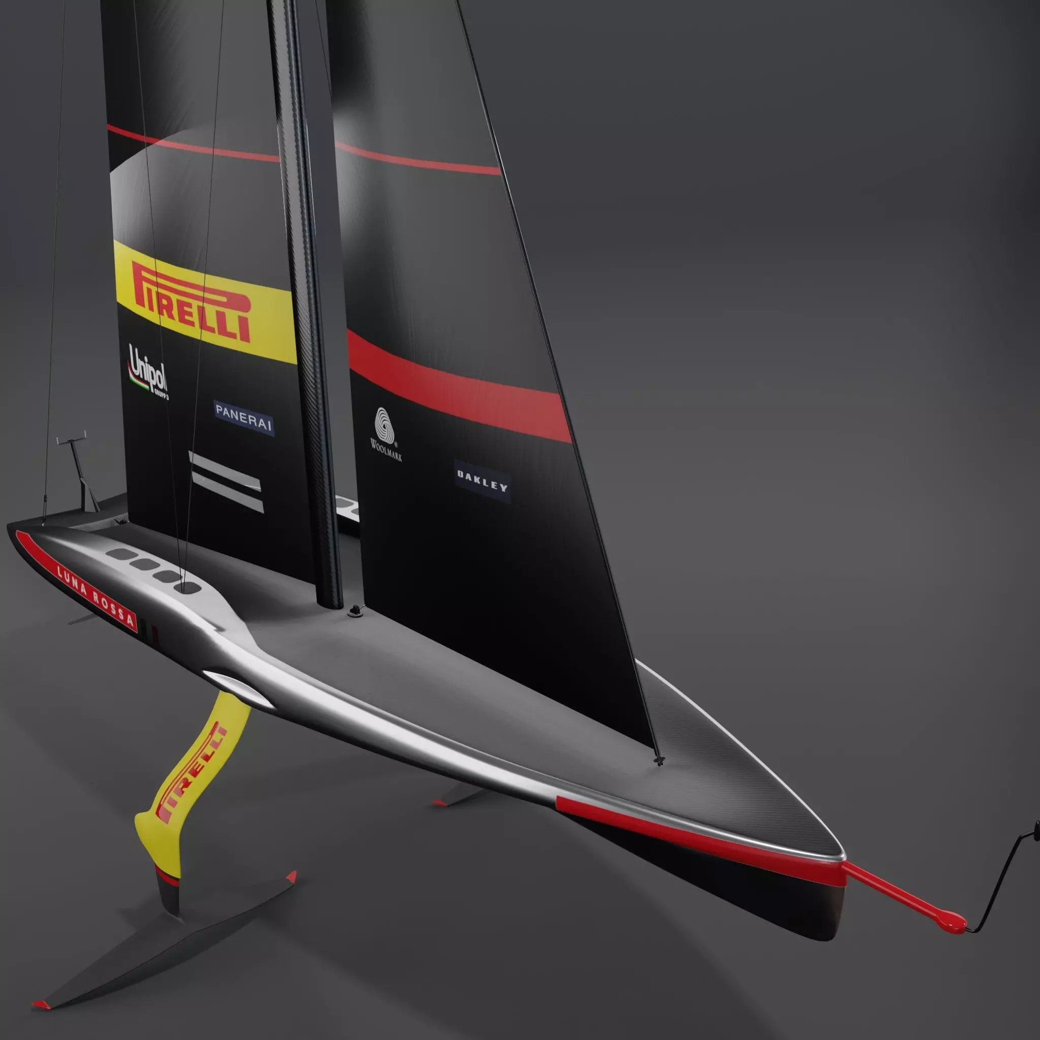 AC75 America Cup race yacht 3D model hydrofoil IMOCA 3D model_0
