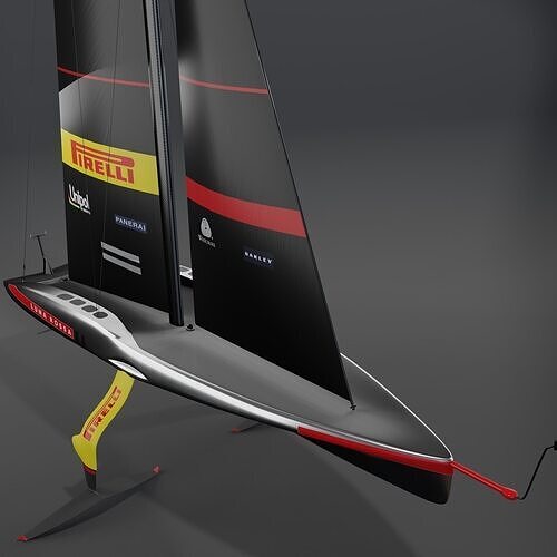 AC75 America Cup race yacht 3D model hydrofoil IMOCA 3D model