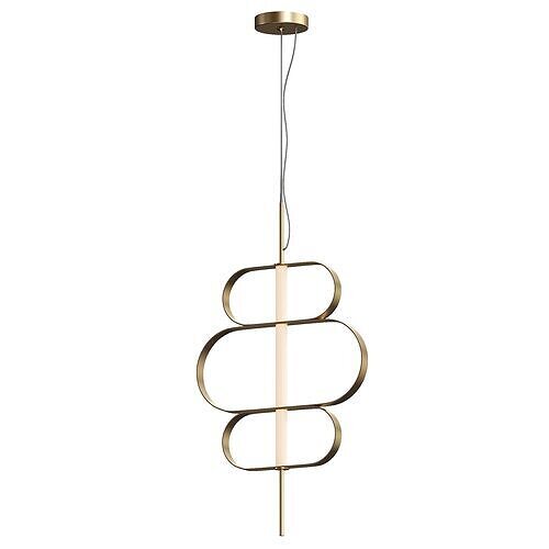  Lucande Audrina LED pendant light beige metal dimmable 3D model