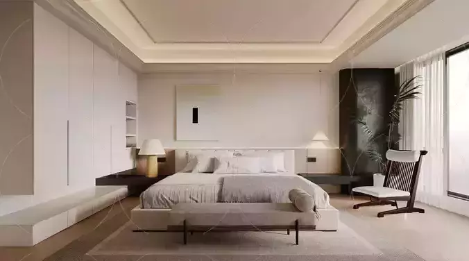 WABI SABI STYLE 3D BEDROOM 0026
