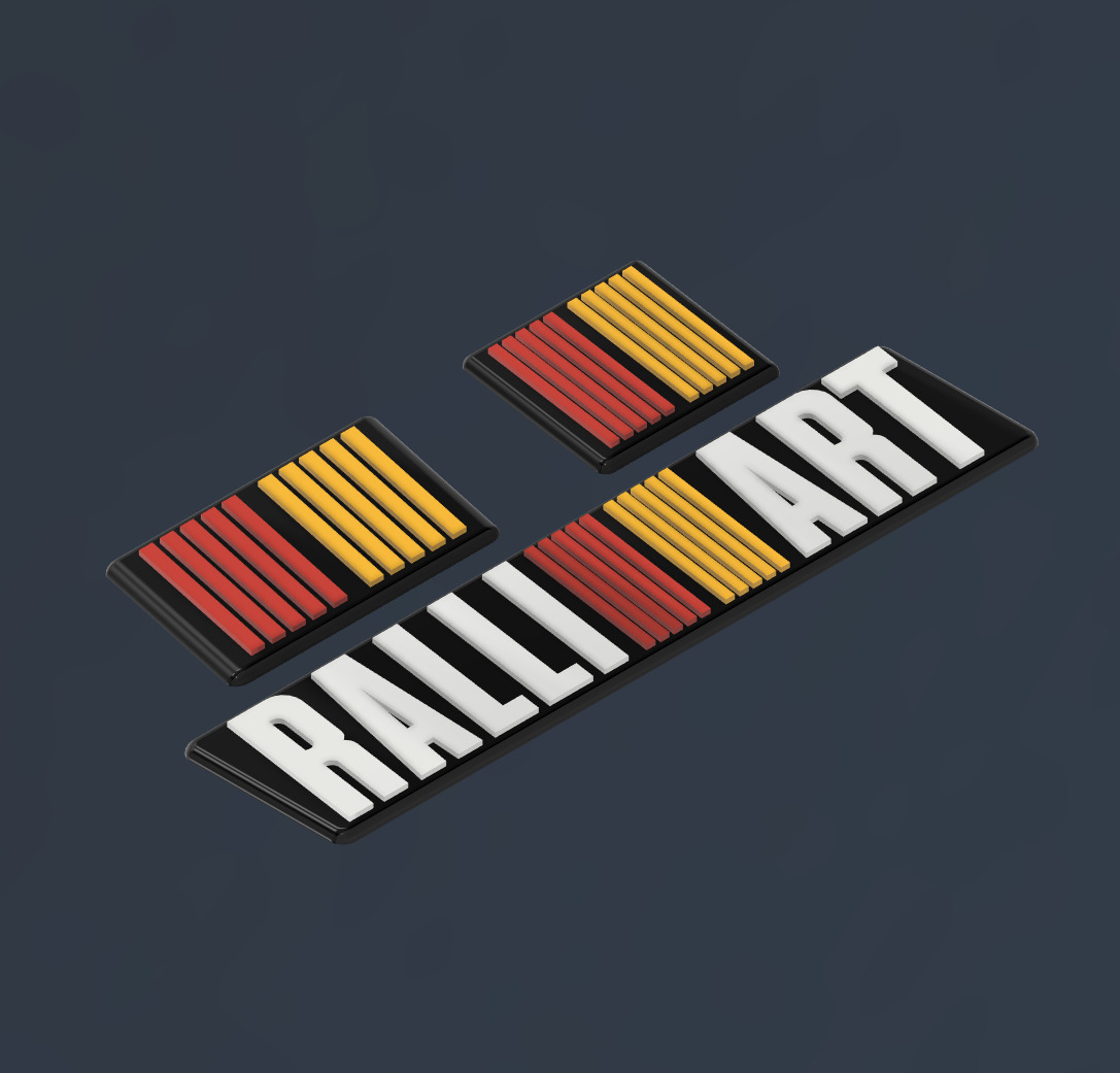 Mitsubishi Rally Art Logo Set 3D print model_2