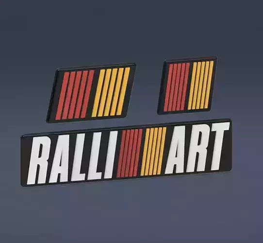 Mitsubishi Rally Art Logo Set 3D print model