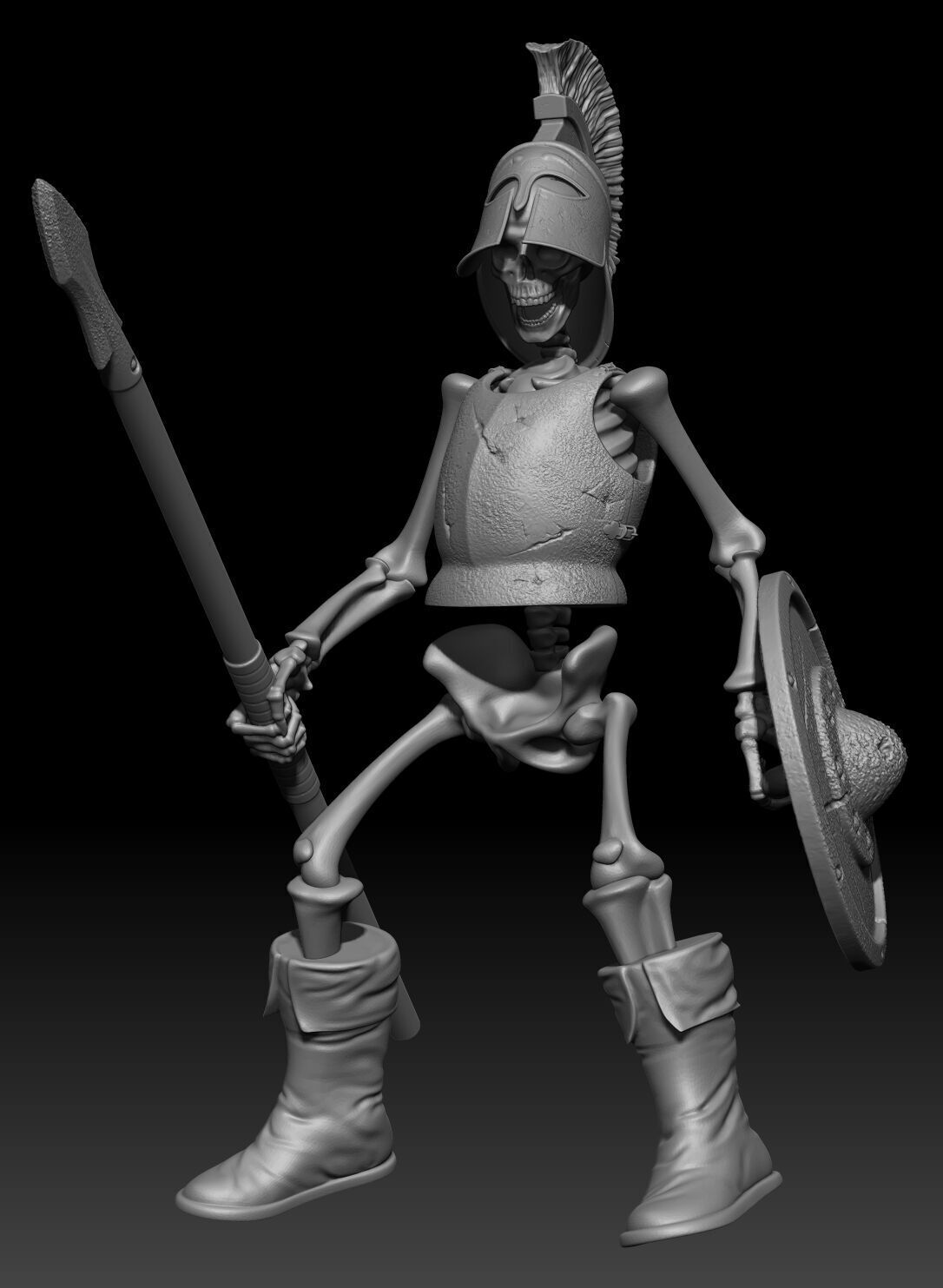 2 skeletons cavalry zombies horses 3D print model_3