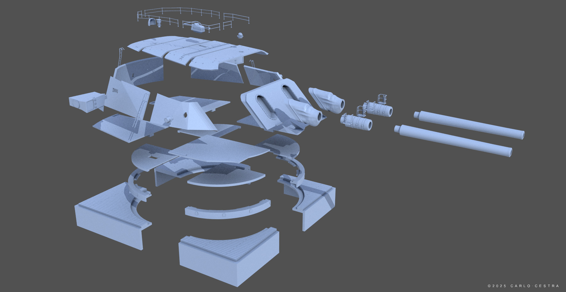 Super Yamato 51cm Twin Turret - 1-72 scale 3D print model_13