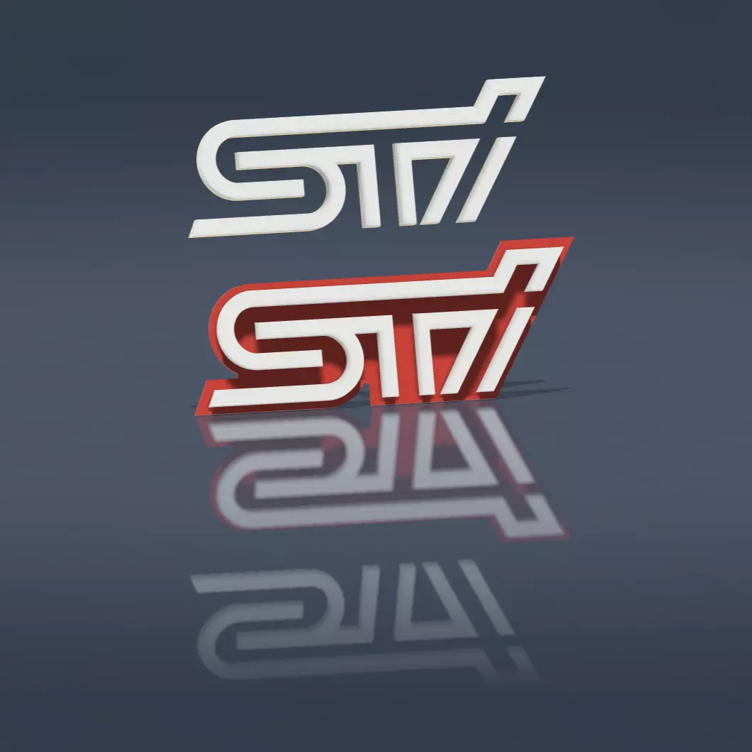 Subaru Impreza STI Badge 3D print model_0