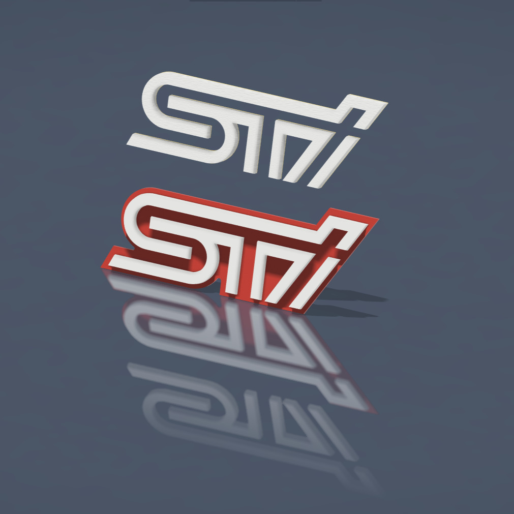 Subaru Impreza STI Badge 3D print model_1
