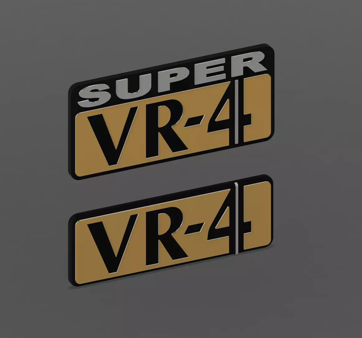 Mitsubishi Galant Super VR4 Badge 3D print model_0