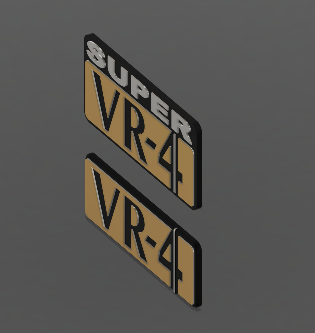 Mitsubishi Galant Super VR4 Badge 3D print model_1