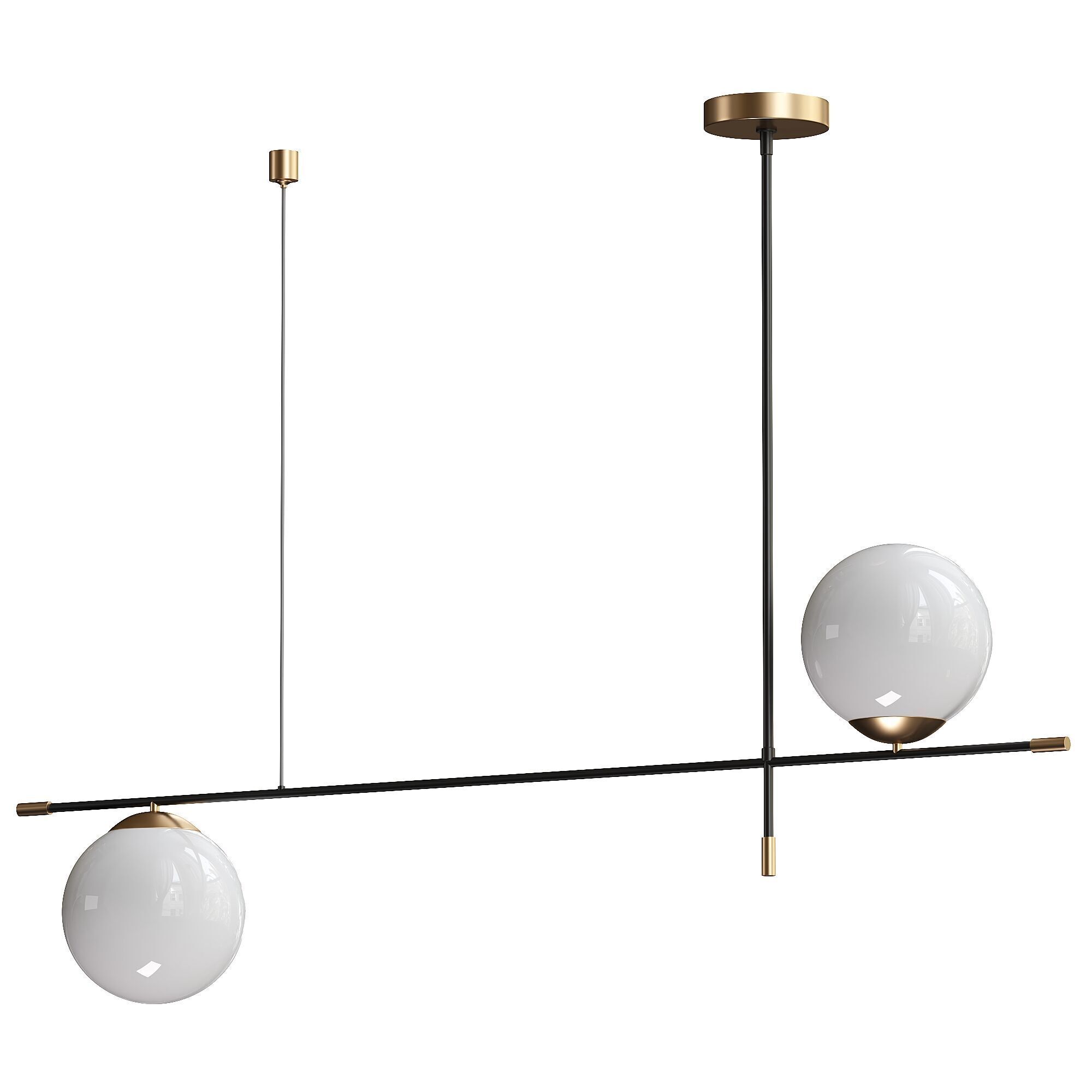 Maytoni Nostalgia pendant light 2-bulb glass 3D model_1