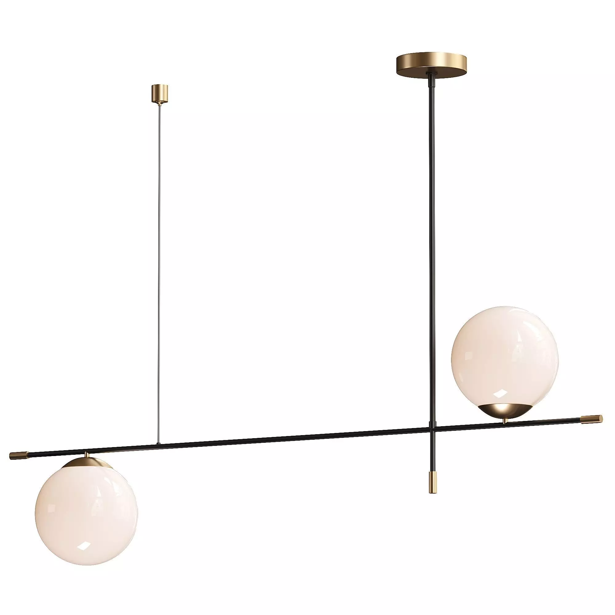 Maytoni Nostalgia pendant light 2-bulb glass 3D model_0