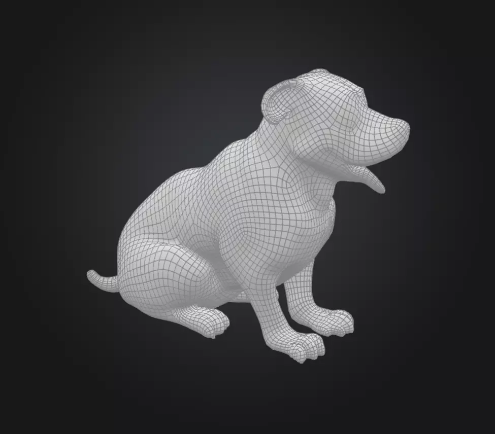 Pitbull Puppy no Texture 3D print model_0