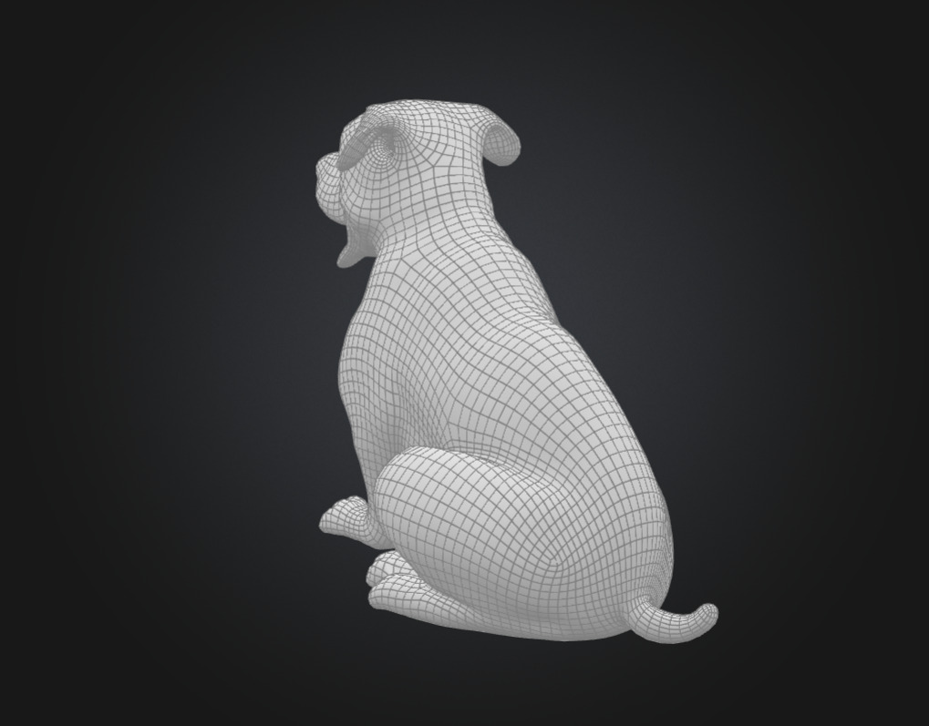 Pitbull Puppy no Texture 3D print model_2