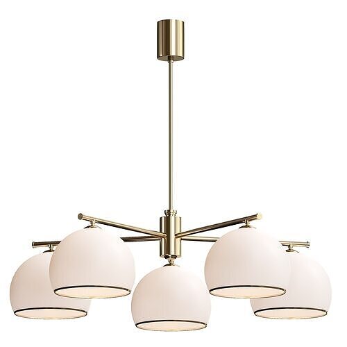  Mina hanging light  five-bulb  brass 3D model