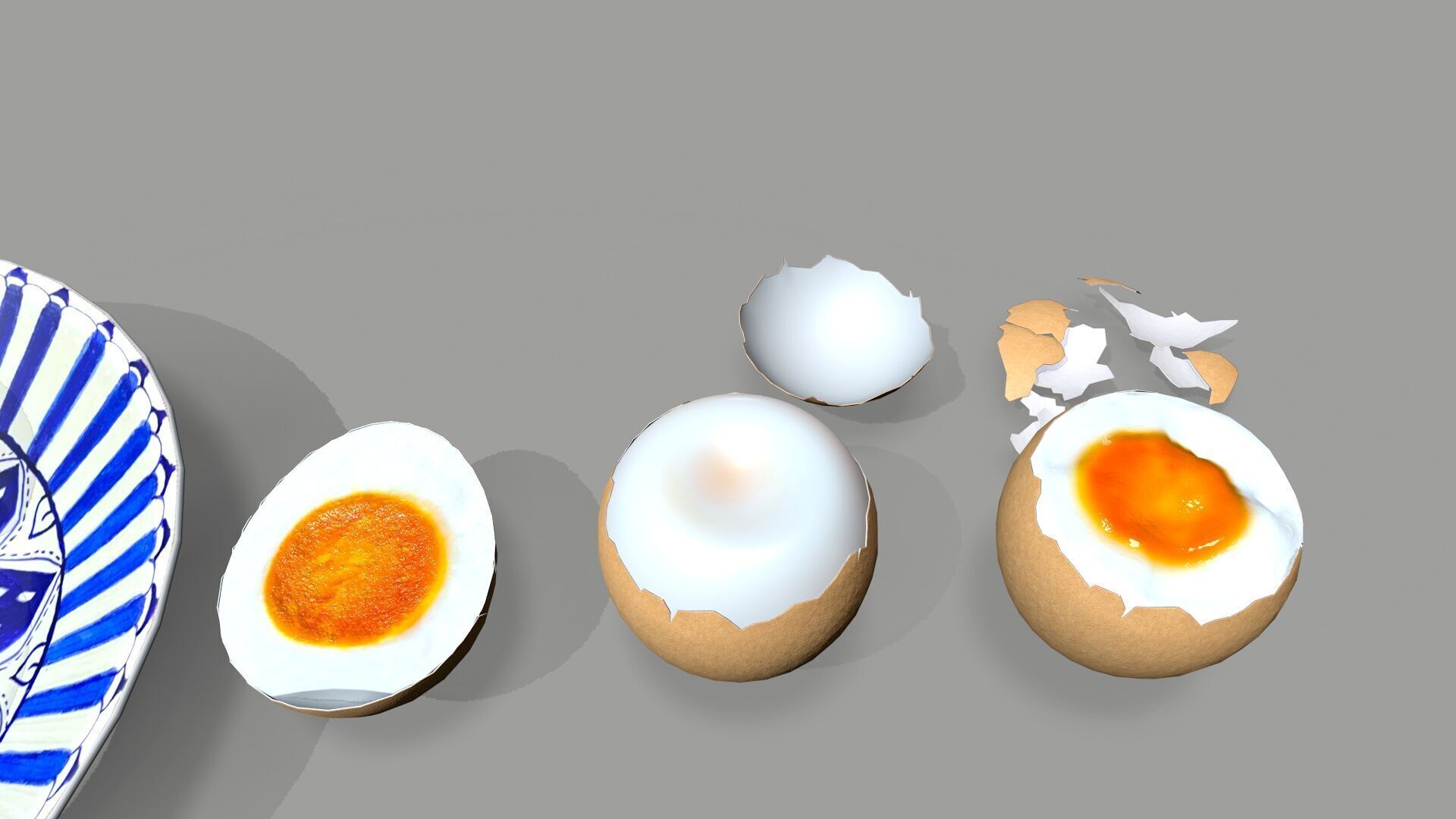 egg food  Low-poly 3D model_3