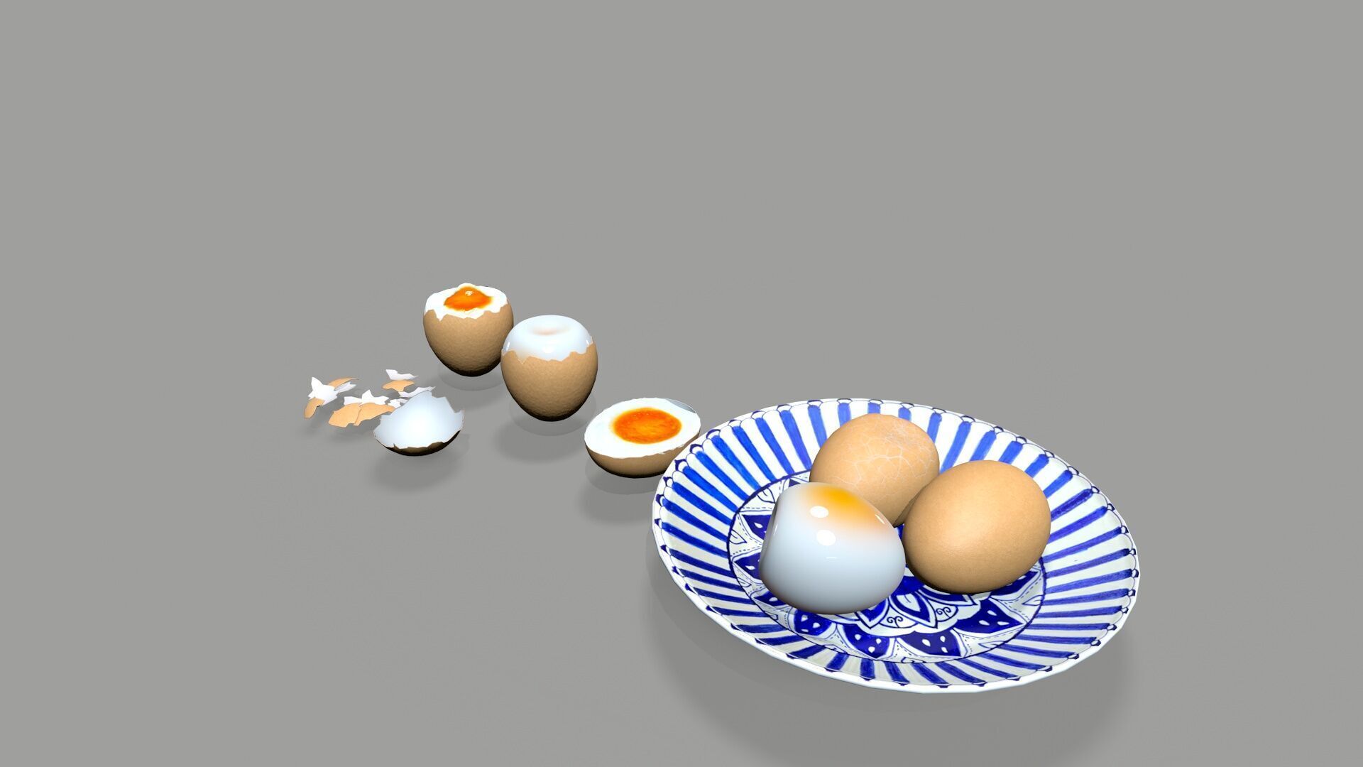 egg food  Low-poly 3D model_1