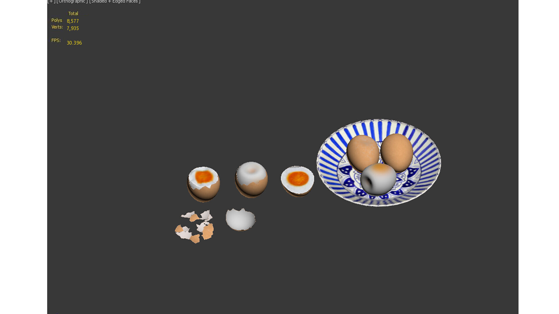 egg food  Low-poly 3D model_10