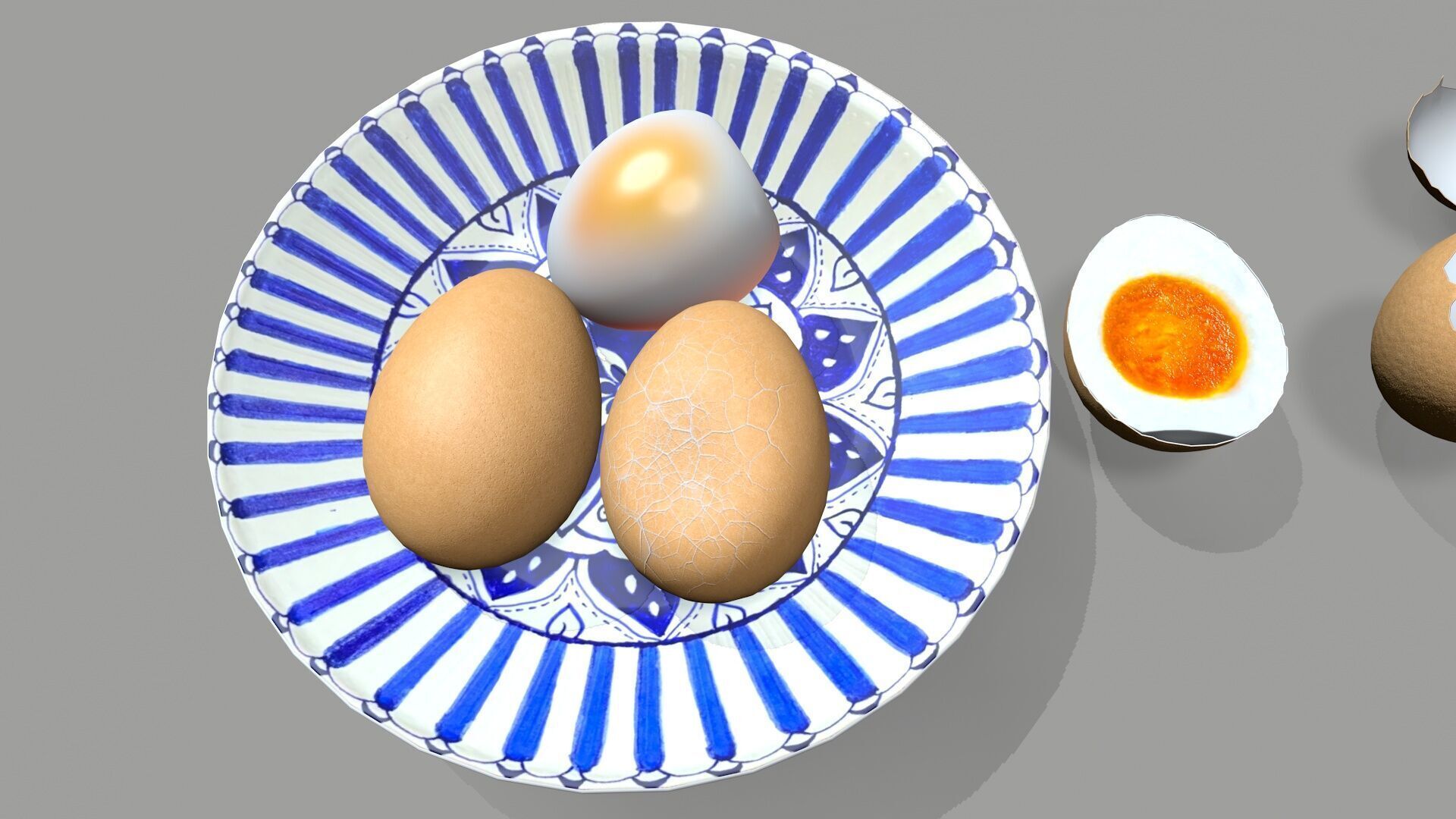 egg food  Low-poly 3D model_2