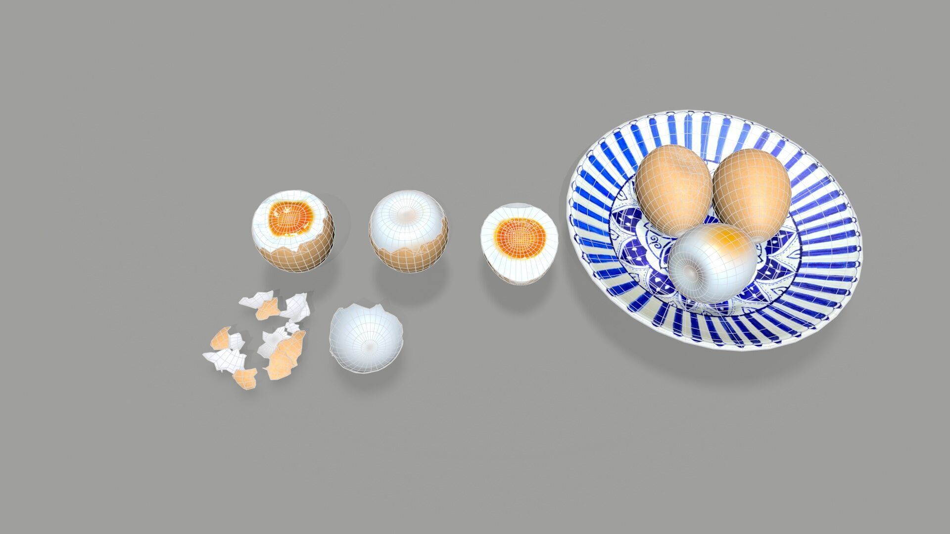 egg food  Low-poly 3D model_6