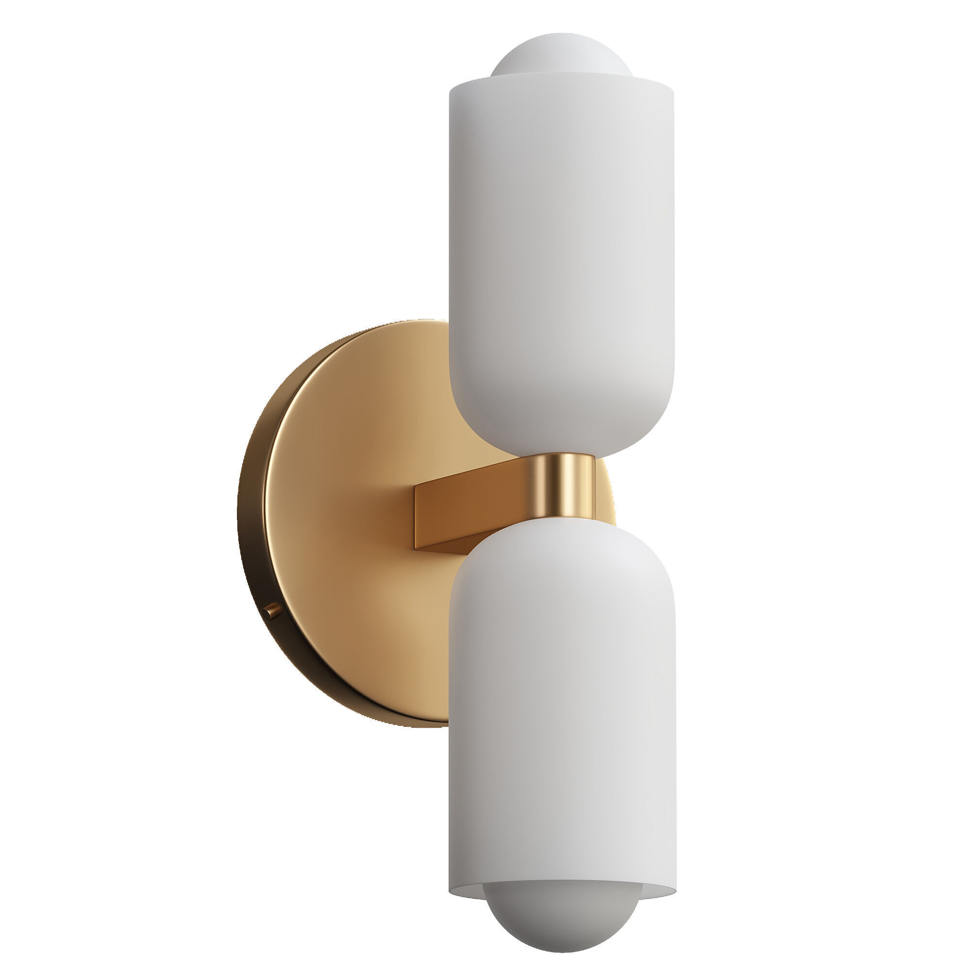  Modern Creamy Double Heads Wall Sconce 3D model_1