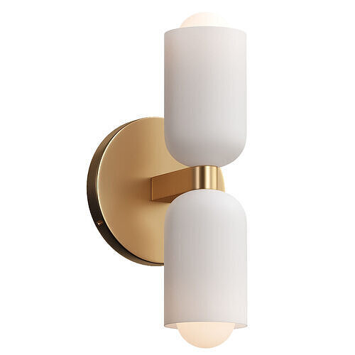  Modern Creamy Double Heads Wall Sconce 3D model