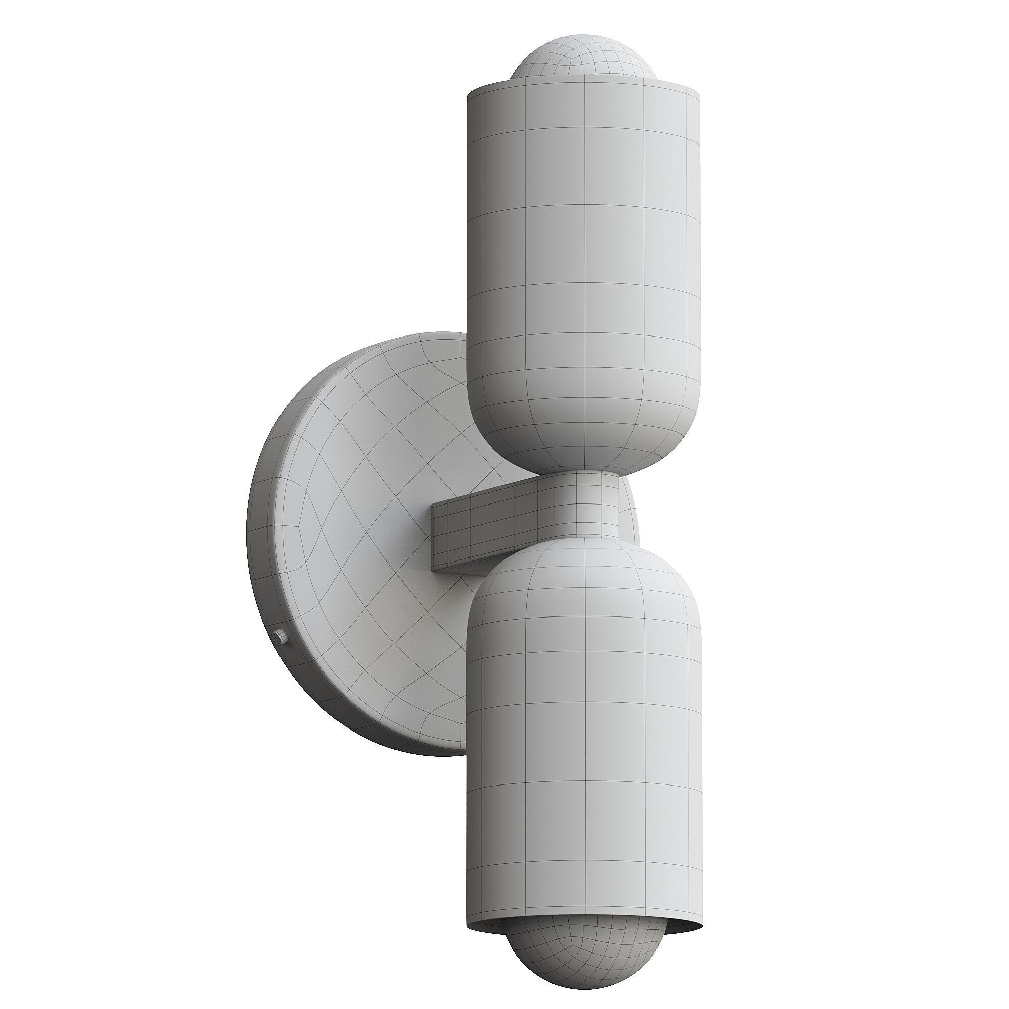  Modern Creamy Double Heads Wall Sconce 3D model_2