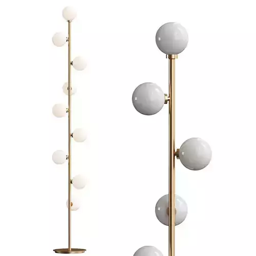  Modern LED standing lamp with frosted glass ball fixtures