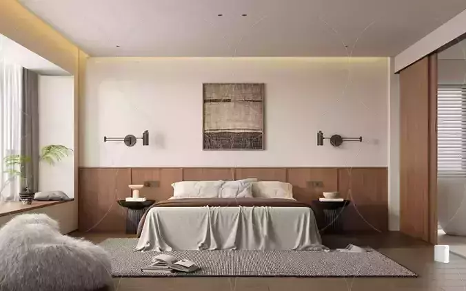 WABI SABI STYLE 3D BEDROOM 0023