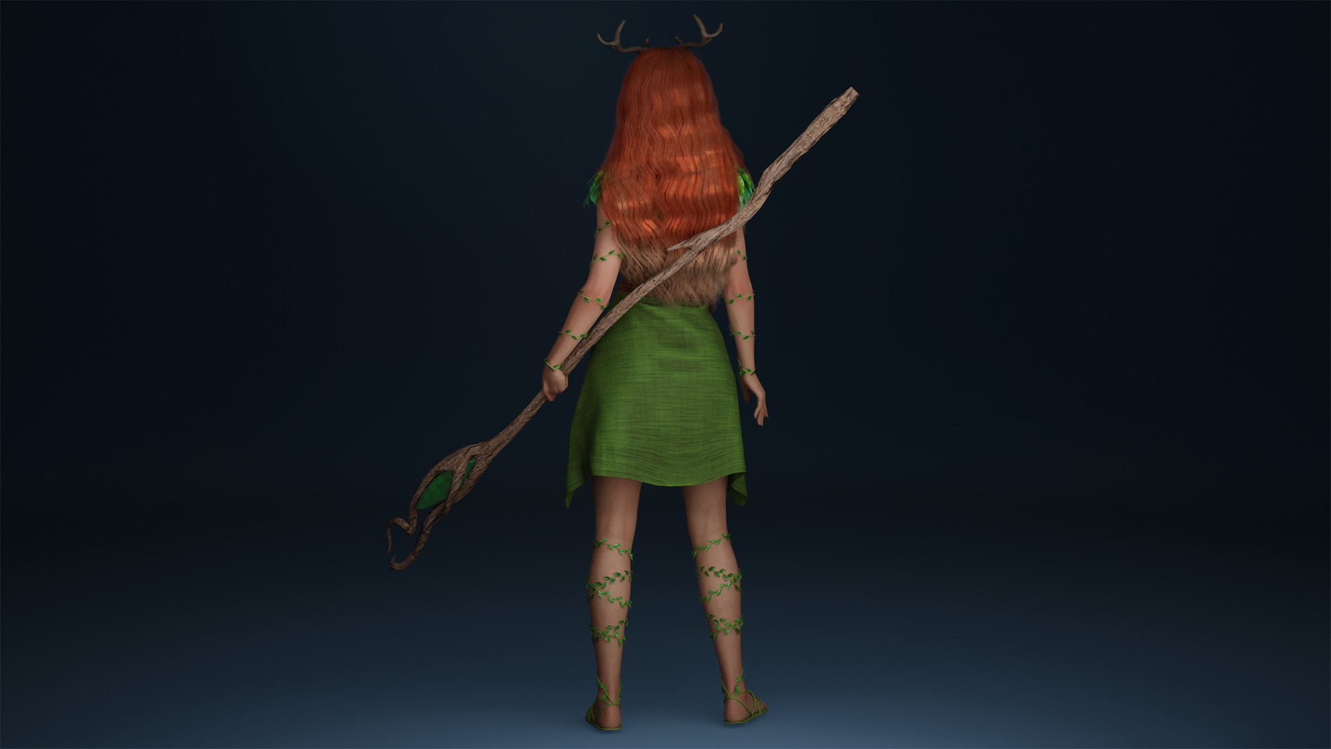 Druid Low-poly 3D model_3