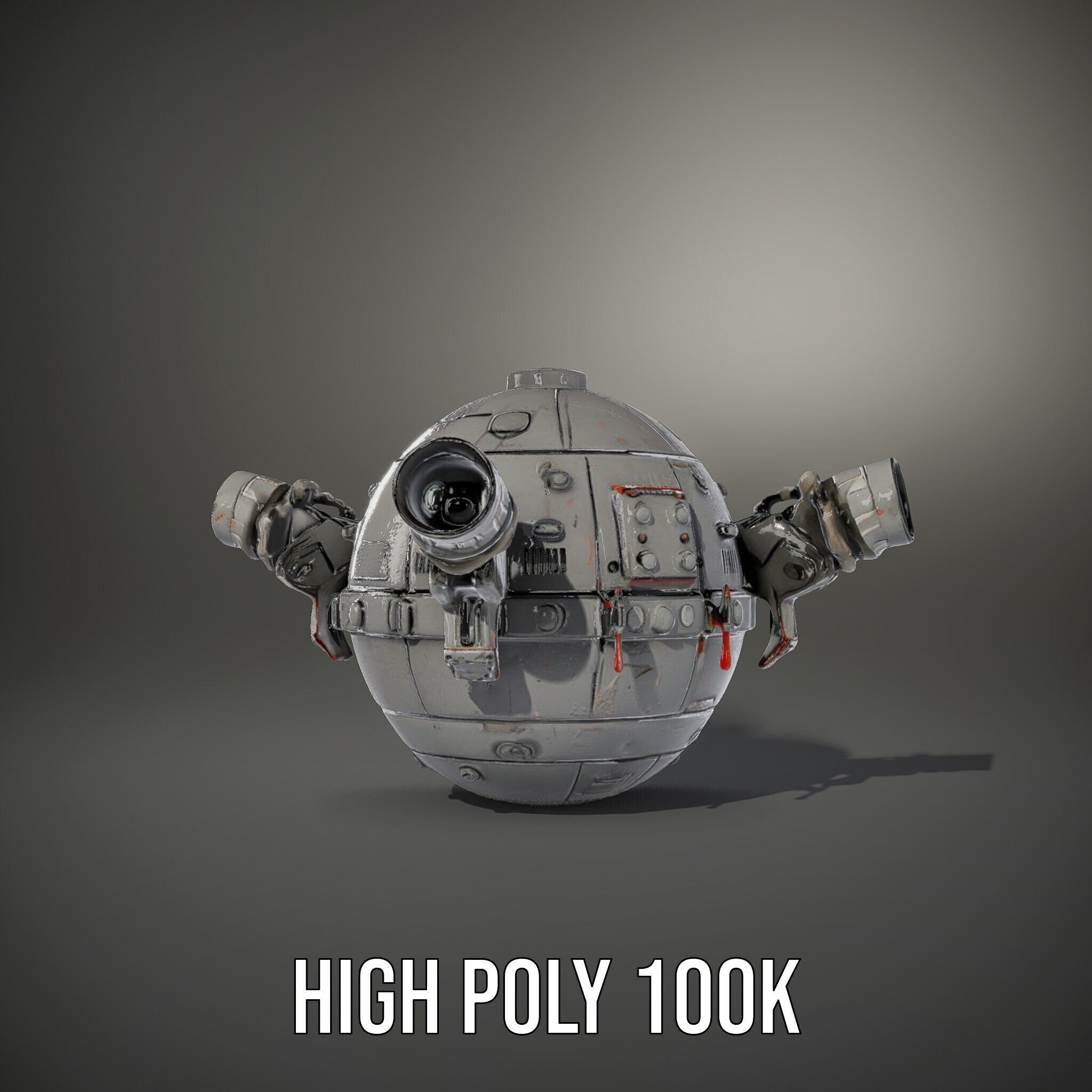 Robotic Surveillance Sphere model pack Low-poly 3D model_12