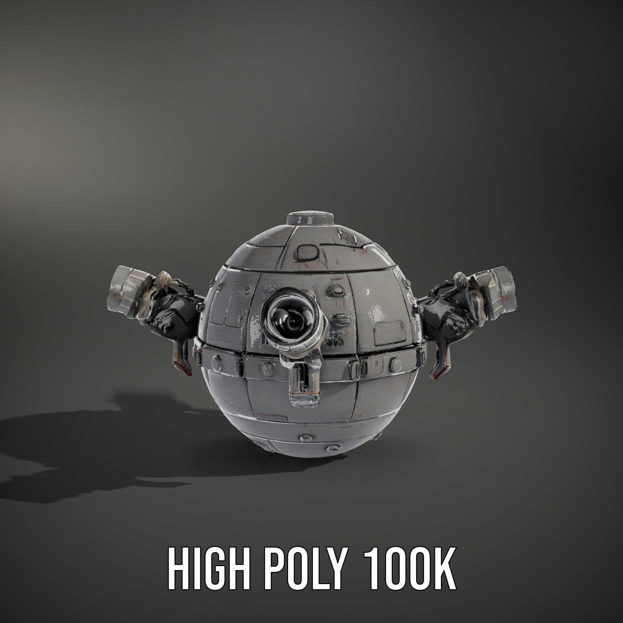 Robotic Surveillance Sphere model pack Low-poly 3D model_15