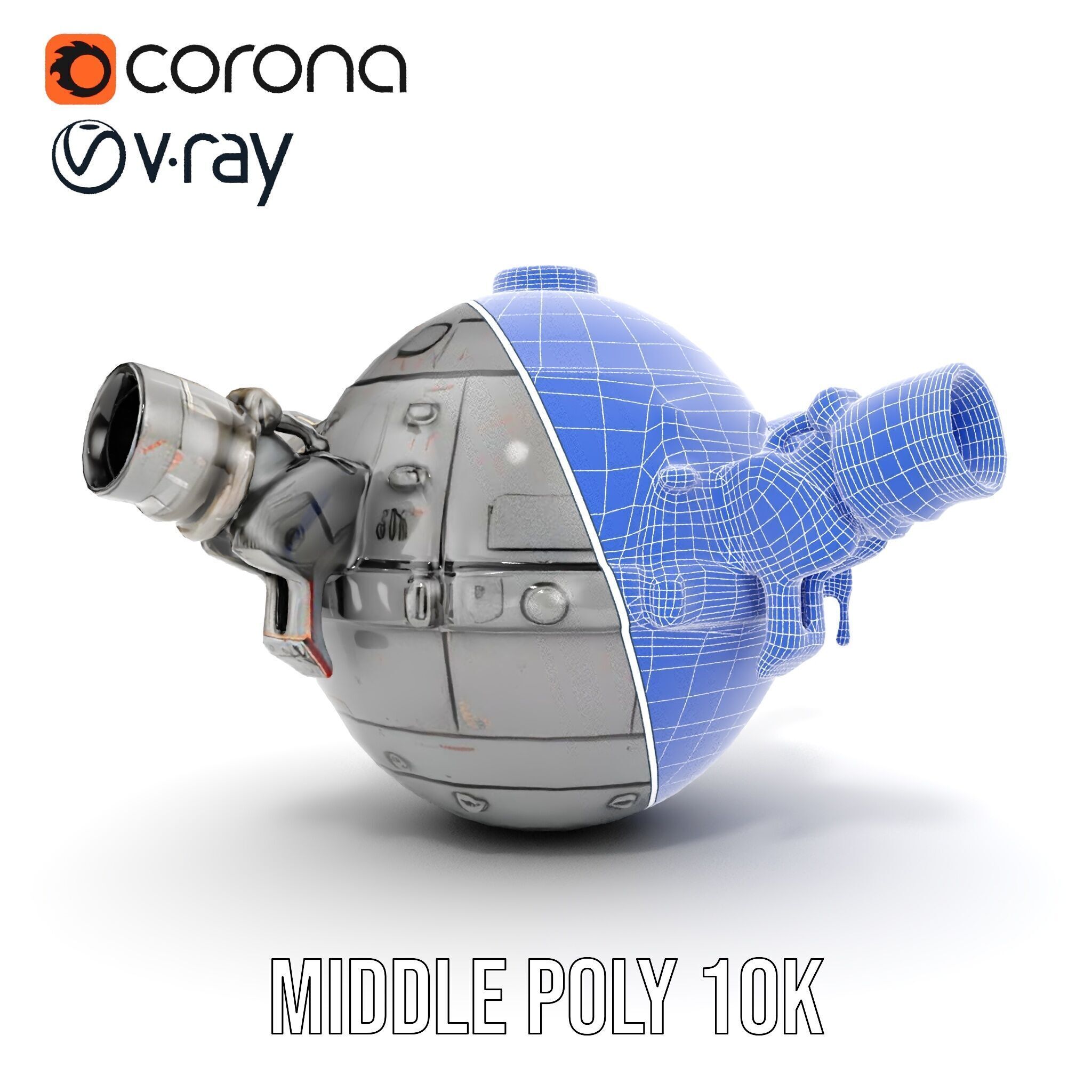 Robotic Surveillance Sphere model pack Low-poly 3D model_29
