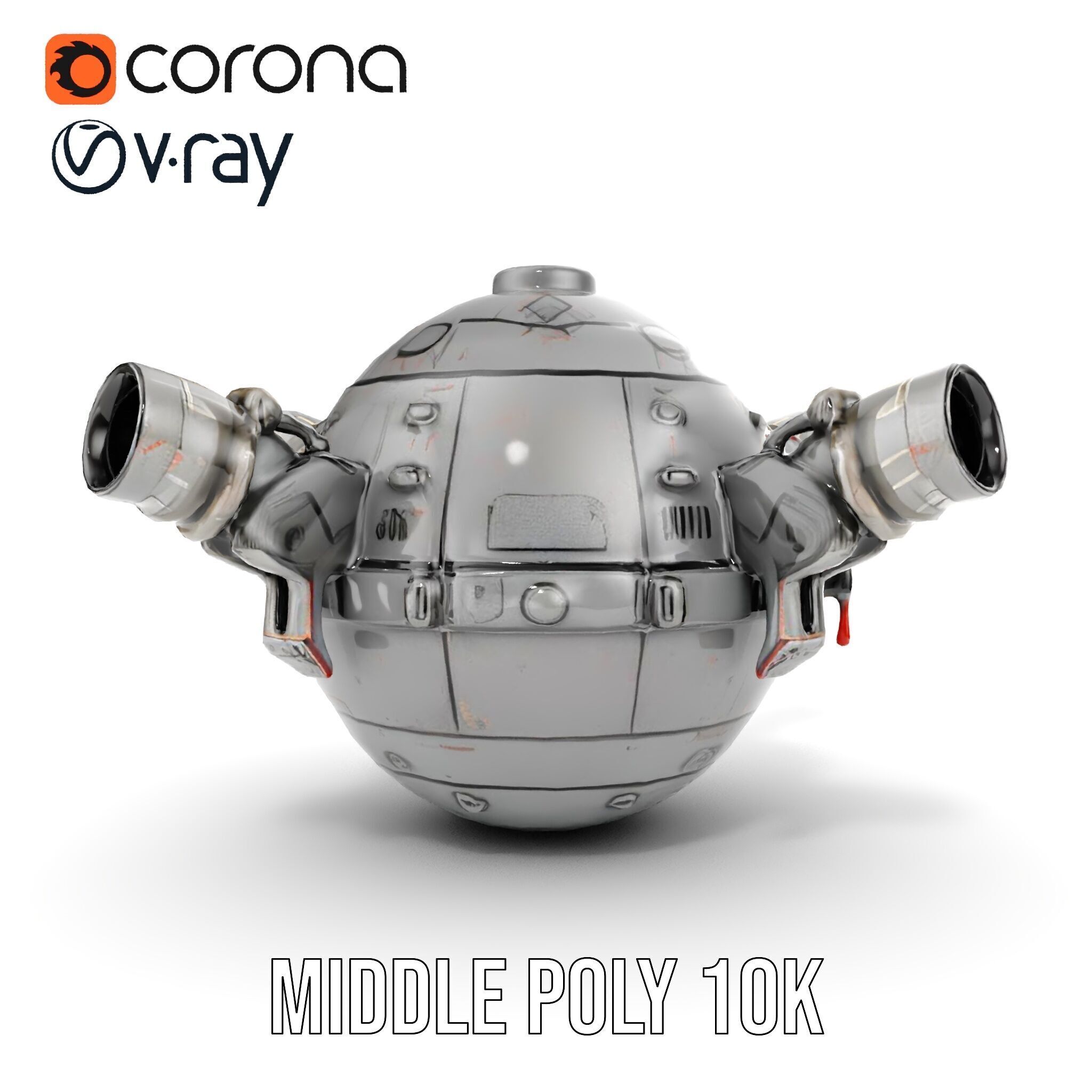 Robotic Surveillance Sphere model pack Low-poly 3D model_18