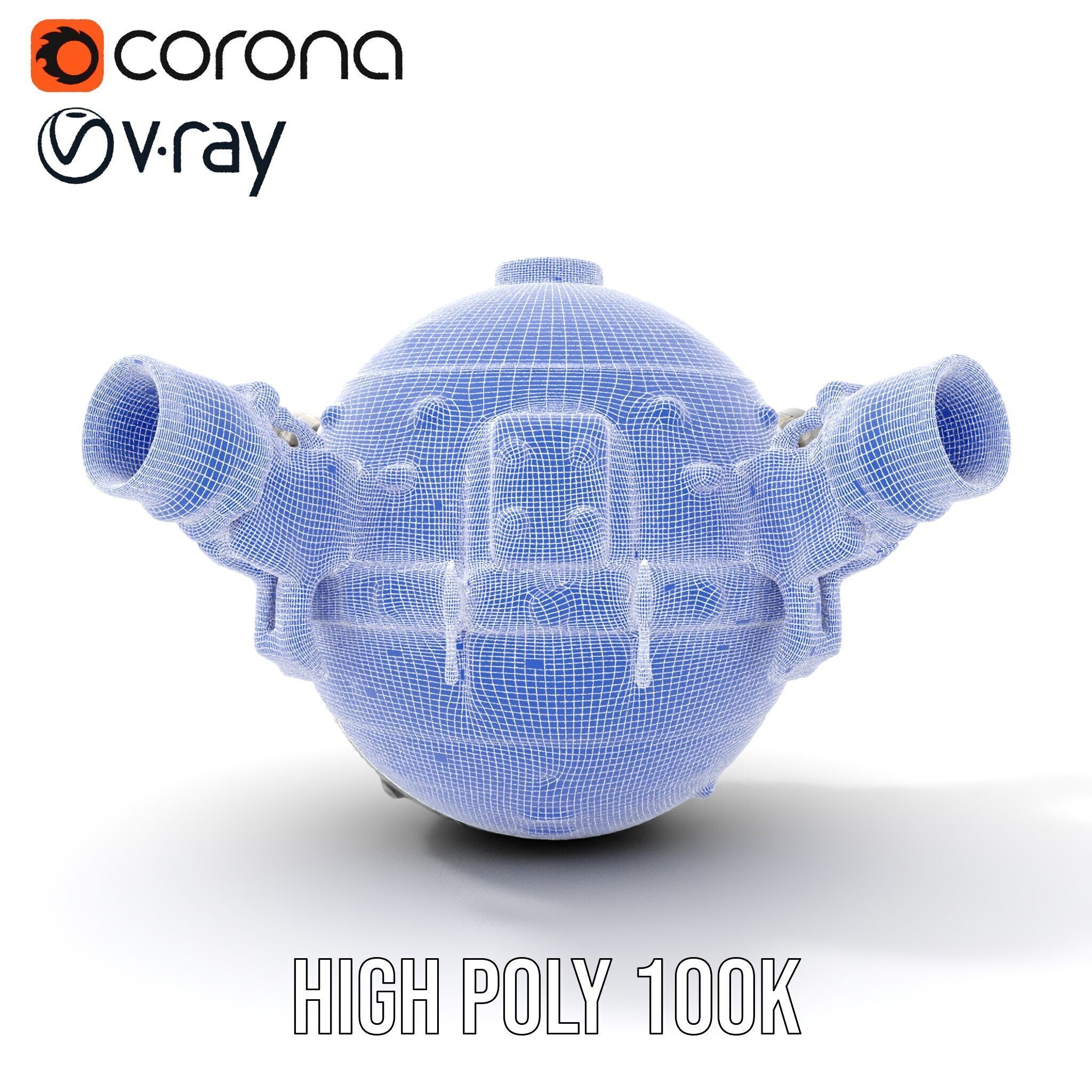 Robotic Surveillance Sphere model pack Low-poly 3D model_34