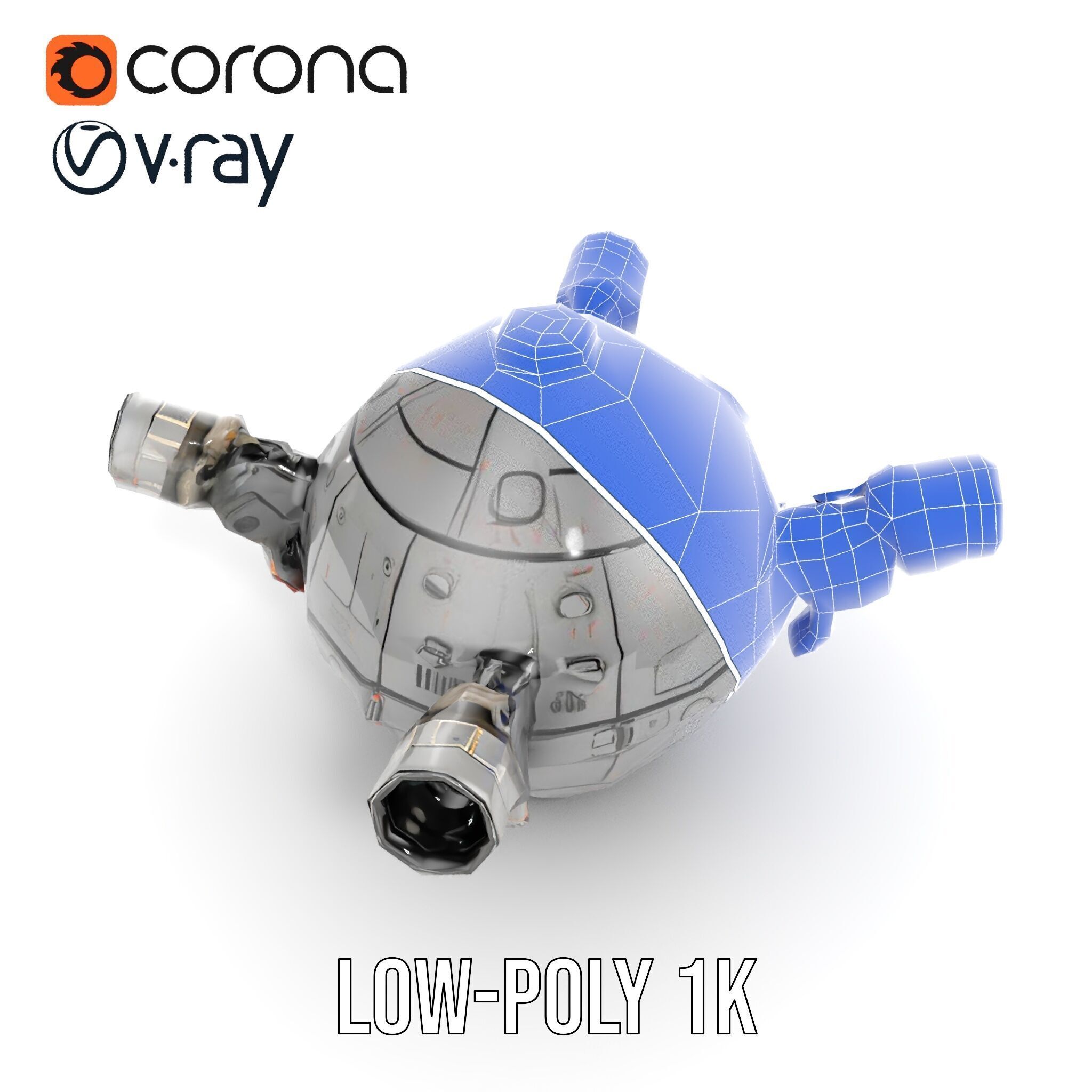 Robotic Surveillance Sphere model pack Low-poly 3D model_33