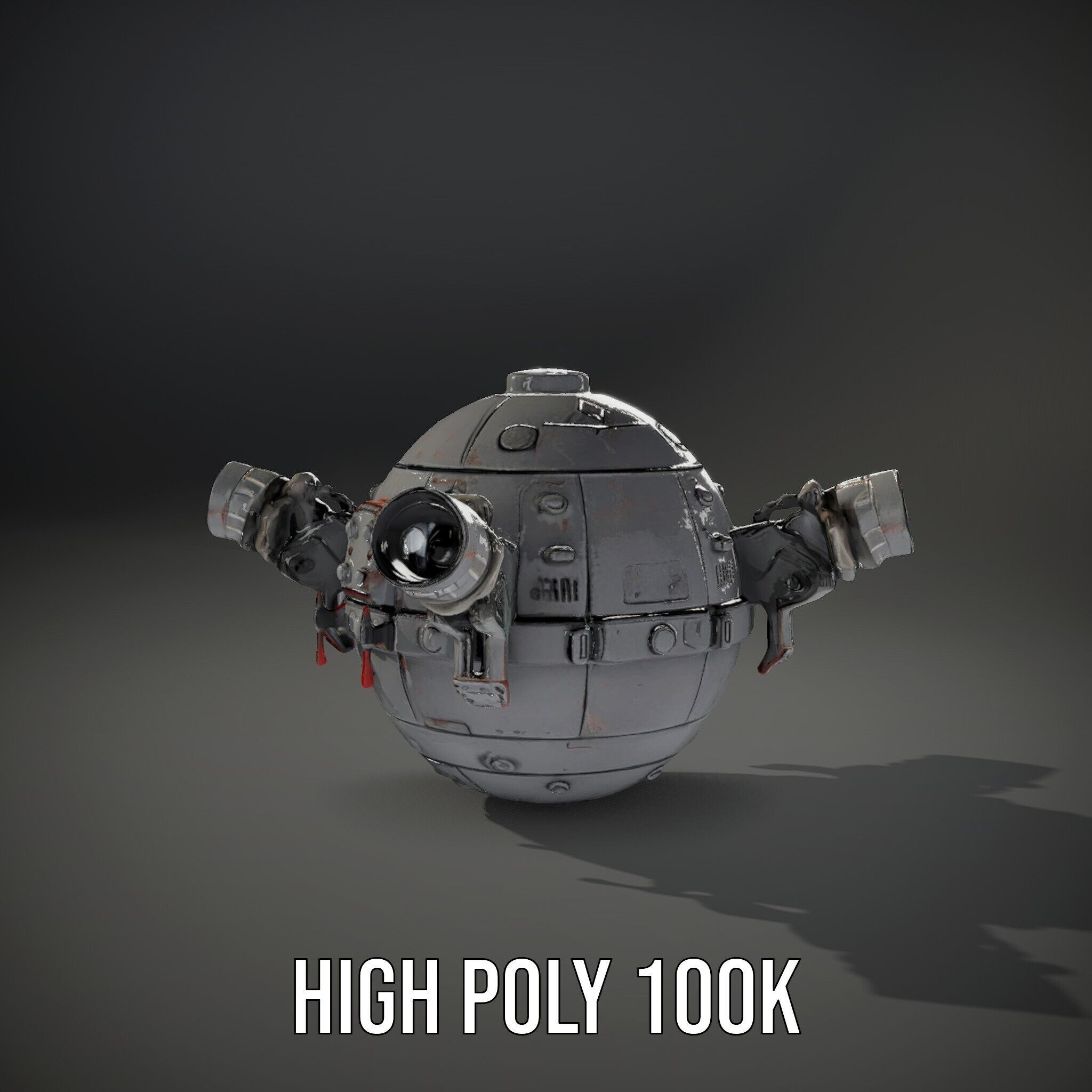 Robotic Surveillance Sphere model pack Low-poly 3D model_9