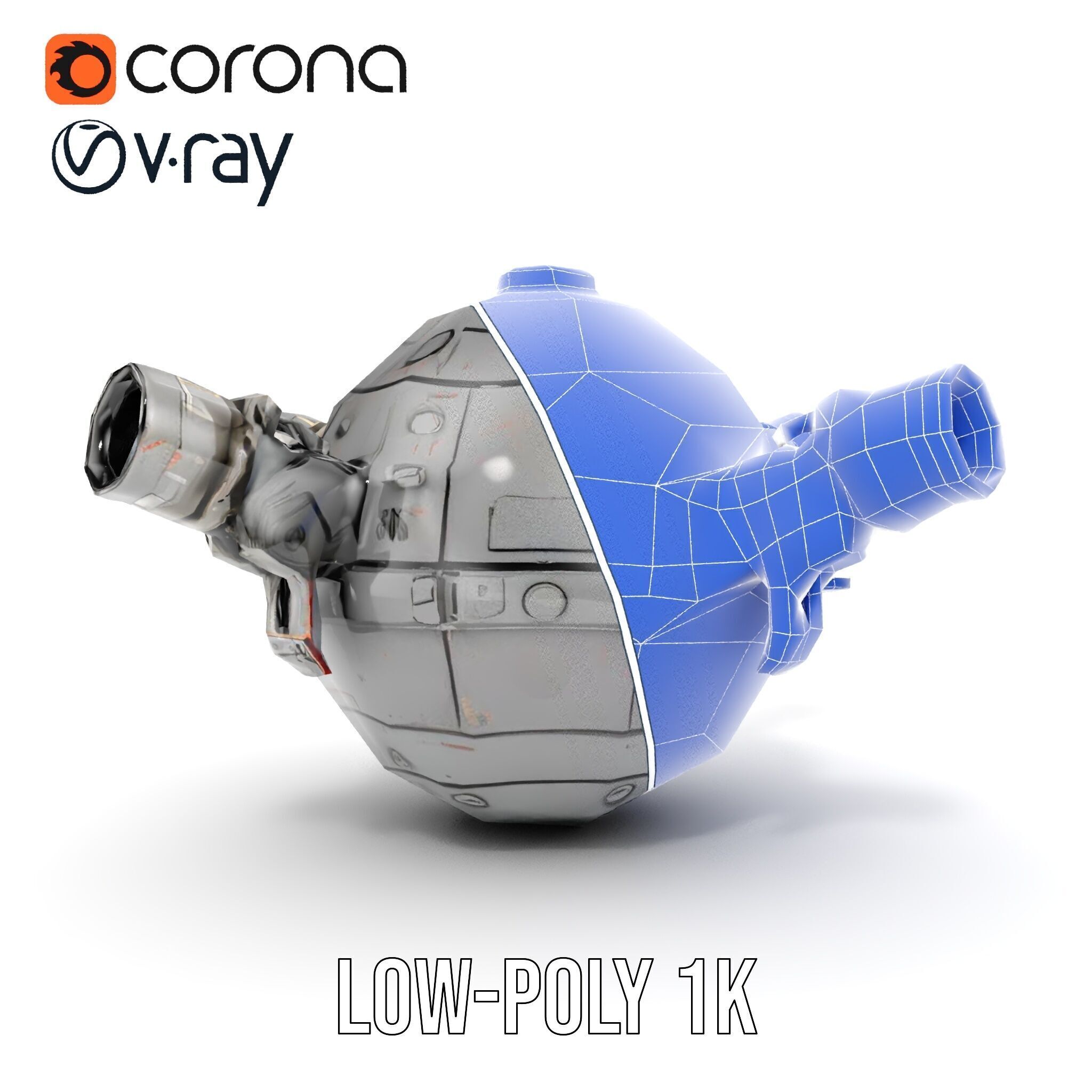 Robotic Surveillance Sphere model pack Low-poly 3D model_24