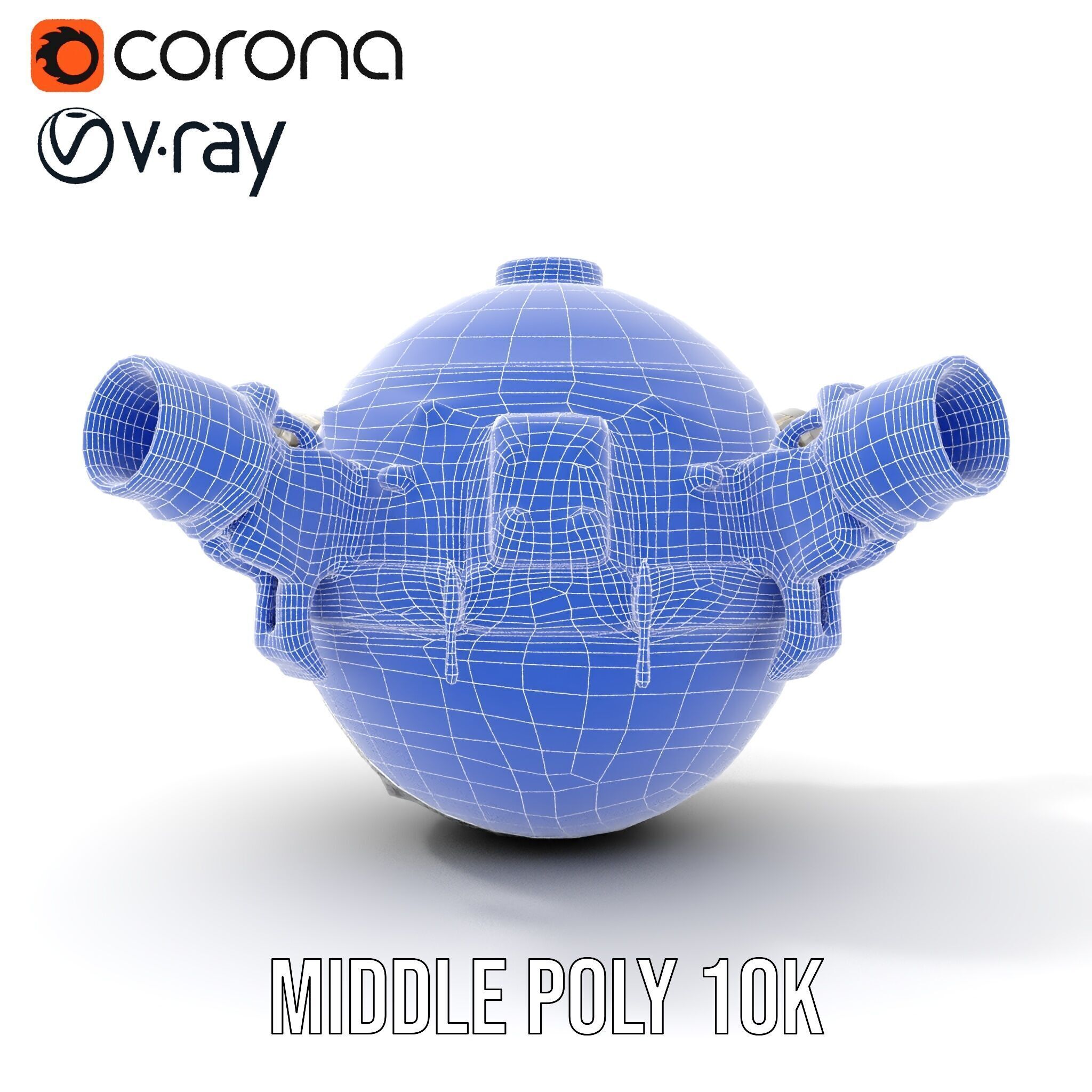 Robotic Surveillance Sphere model pack Low-poly 3D model_26