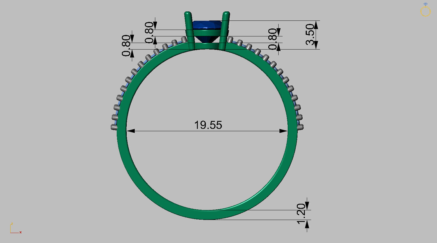 Double Hoop Ring 3D print model_10