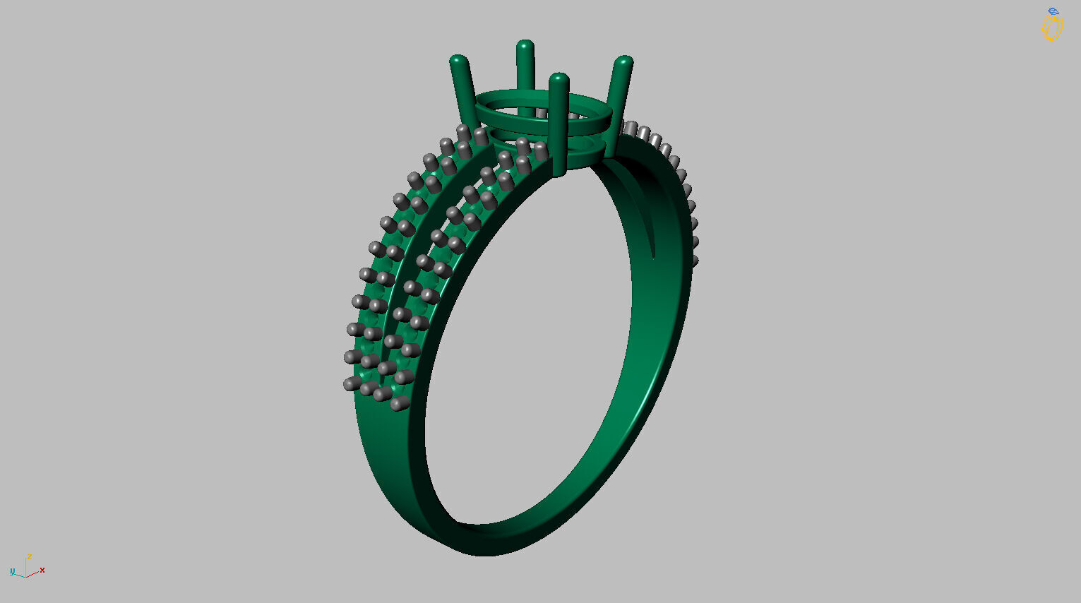 Double Hoop Ring 3D print model_13