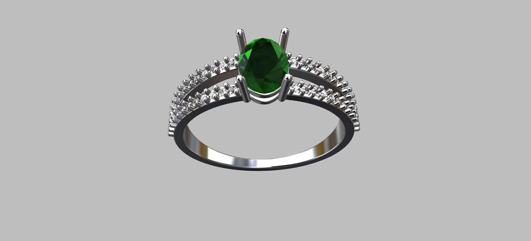 Double Hoop Ring 3D print model_3