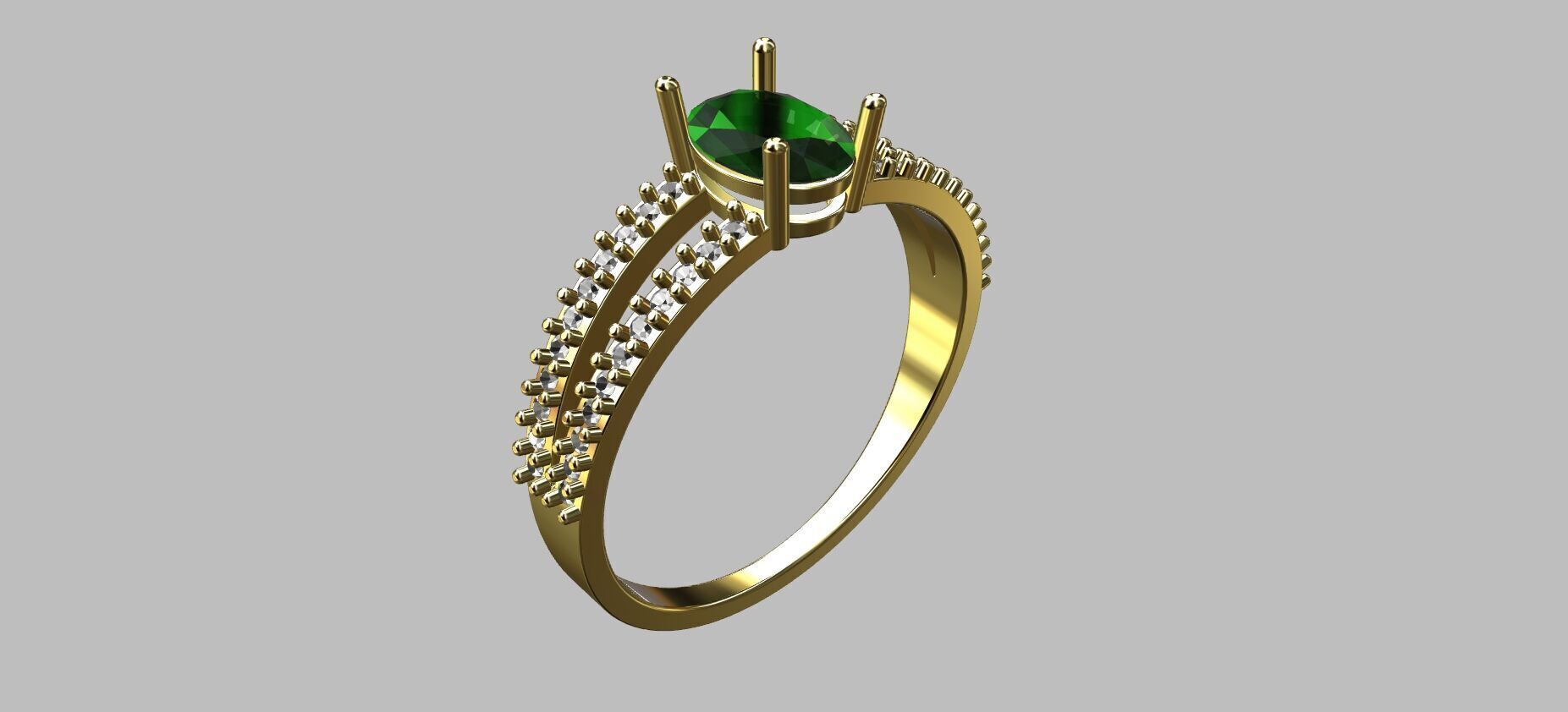 Double Hoop Ring 3D print model_4